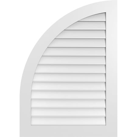 Ekena Millwork Quarter Round Top Left Surface Mount PVC Gable Vent w/ 3-1/2"W x 1"P Standard Frame, 30"W x 42"H GVPQL30X4201SN